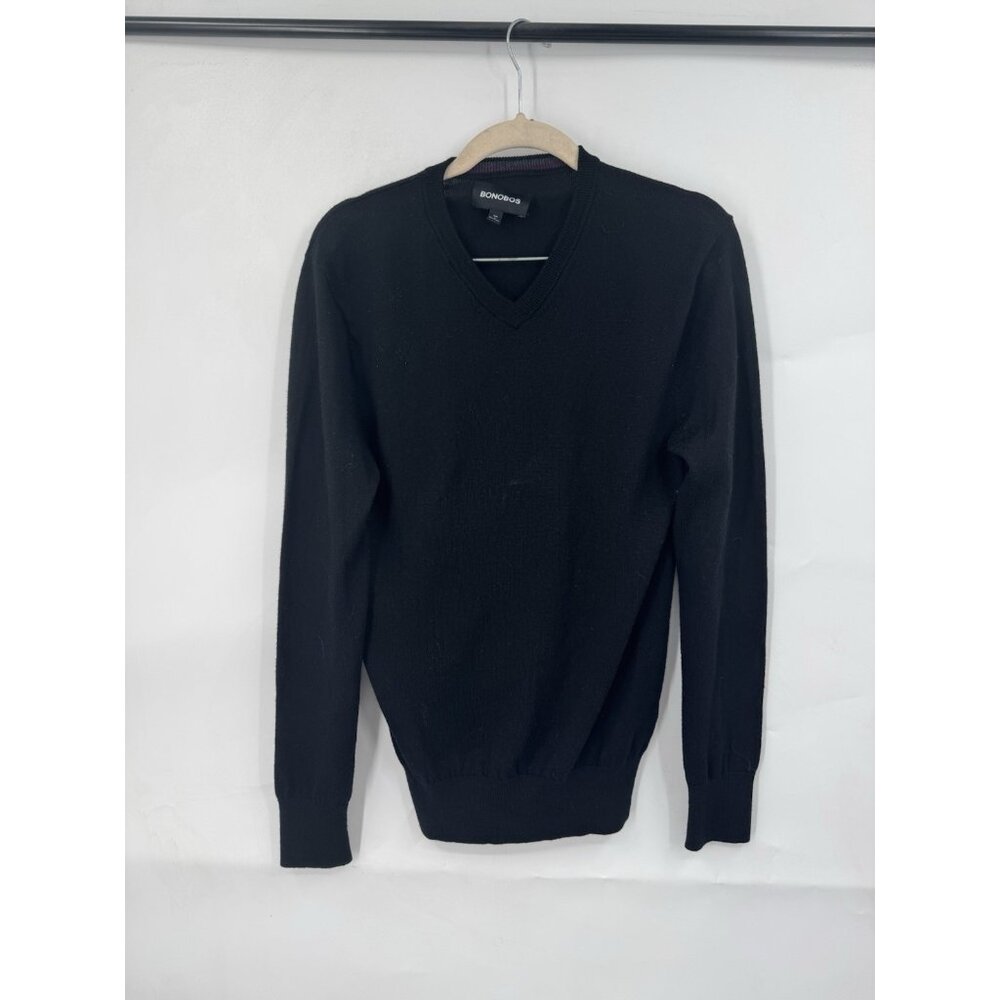 Bonobos Sweater Men S Black Slim Fit VNeck Extra Fine Merino Wool Elevated Basic